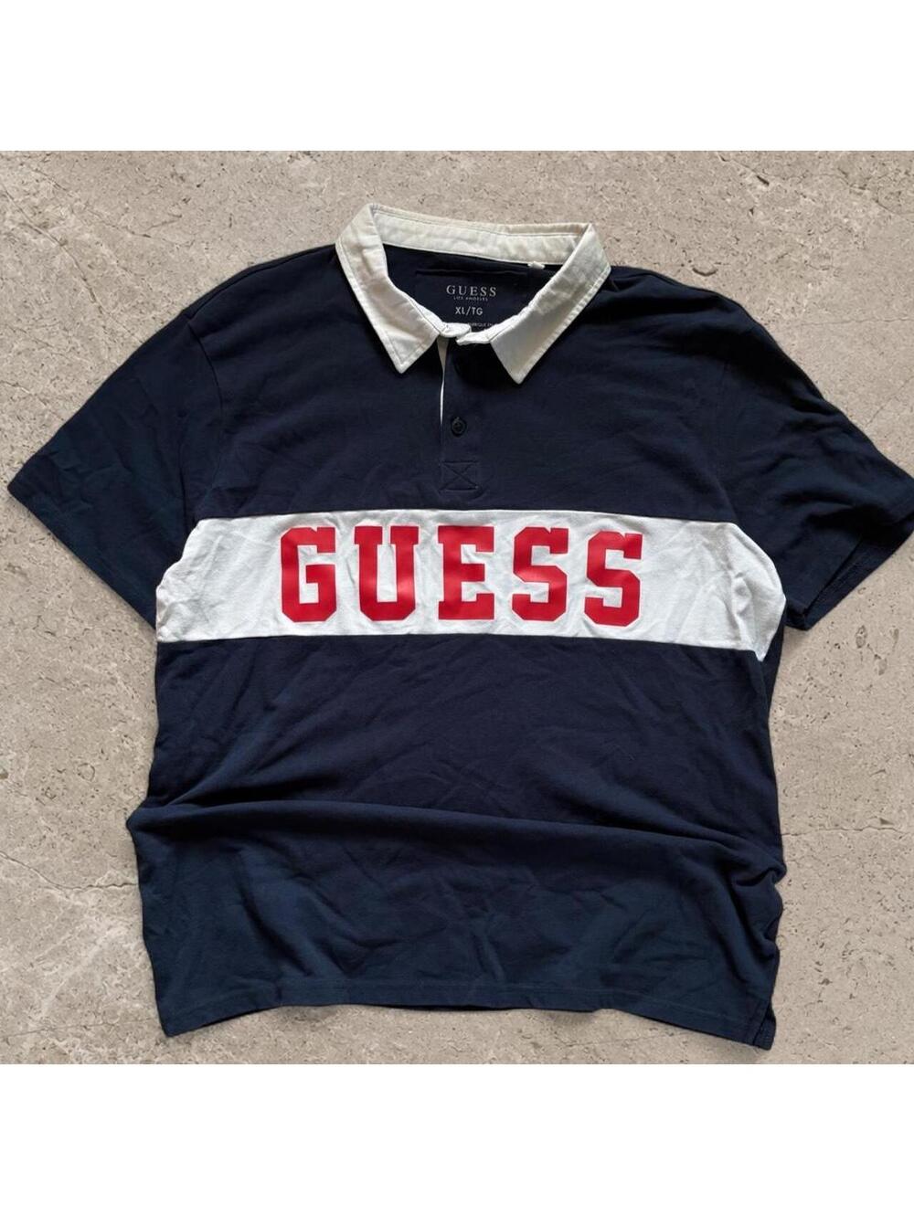 Crazy fire Vintage Guess Y2K polo tee.
